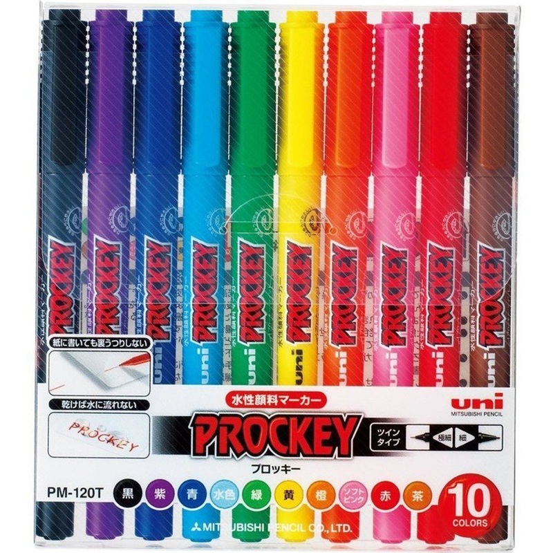 Mitsubishi Pencil uni Prockey Extra-fine/fine round core 10 color set