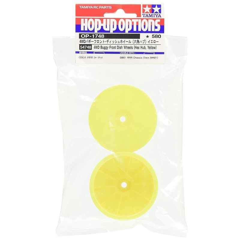 Tamiya 54748 (OP1748) RC 4WD Buggy Front Dish Wheels Hex Hub Yellow