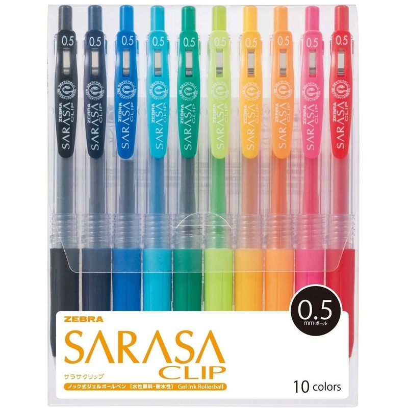 Zebra Sarasa Clip Ballpoint Pen 0.5mm 10 Color Set