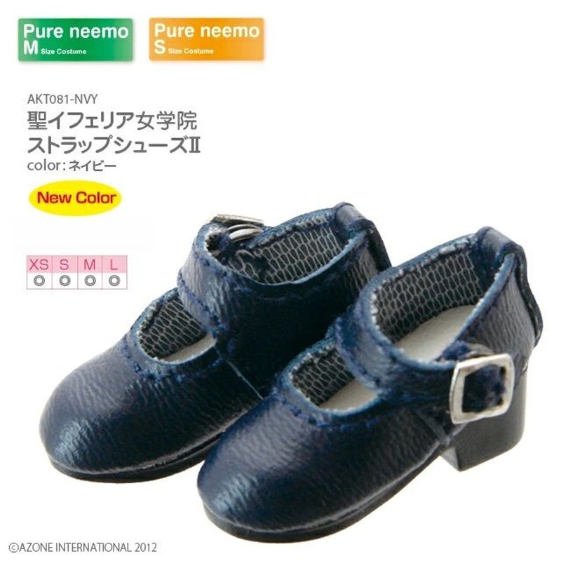 Azone AKT081-NVY 1/6 Pure Neemo XS-L Saint Iferia Girls’ College Strap Shoes 2 (Navy)
