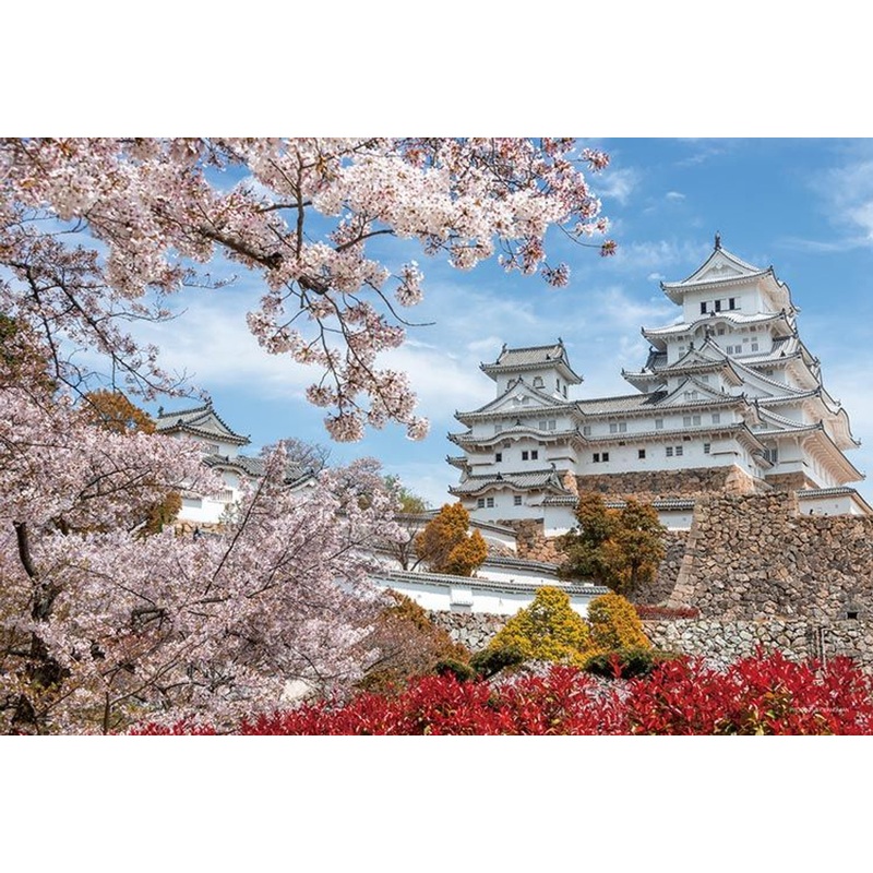 Yanoman 13-08 Jigsaw Puzzle Himeji Castle During Cherry Blossom Season in Hyogo Japan (1000 S-Pieces)