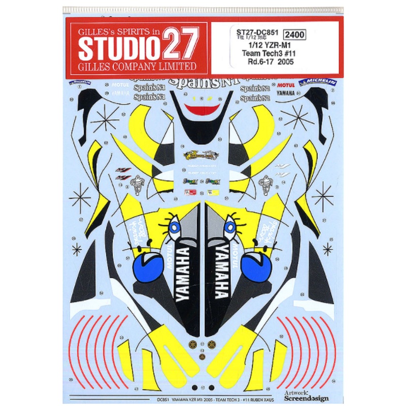 Studio27 1/12 Yamaha YZR-M1 Tech3 #5 2005 Decal