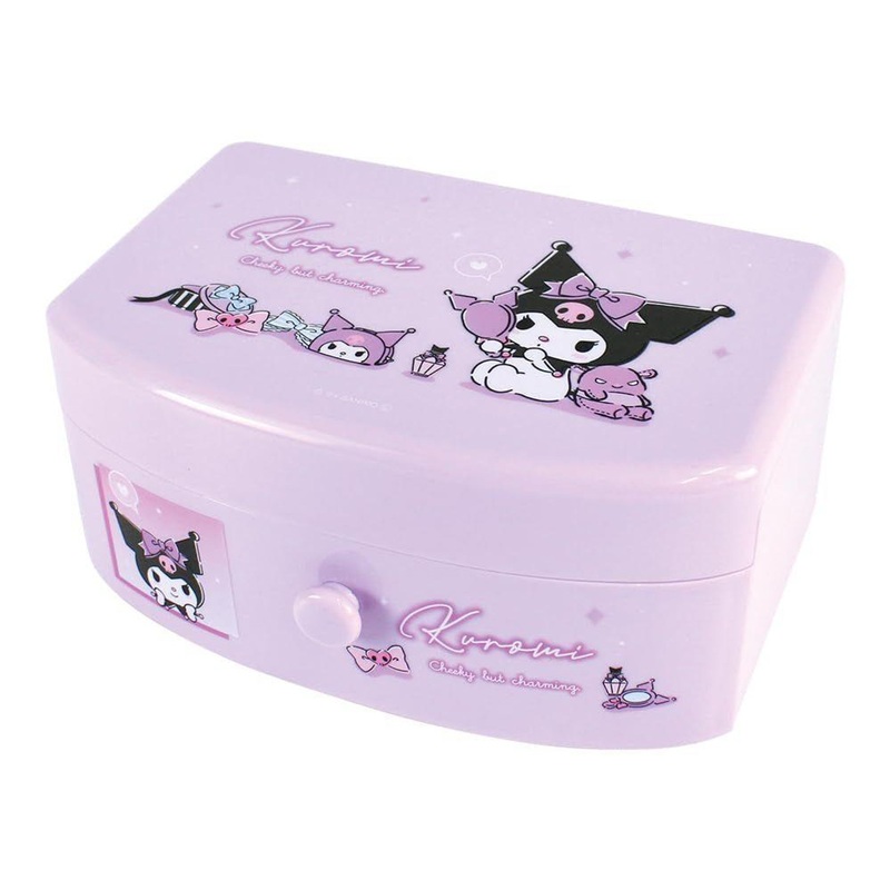 T’s Factory Sanrio Jewelry Box With Drawer Kuromi Glittery Ribbon