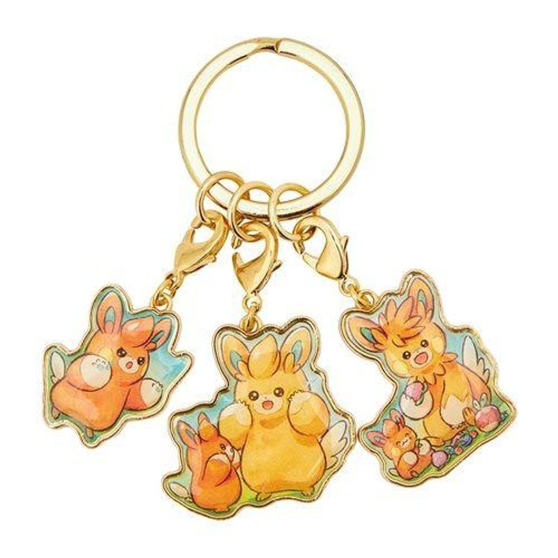 Pokemon Center Original Three Chain Metal Key Holder PAMO NO MURE Encounter