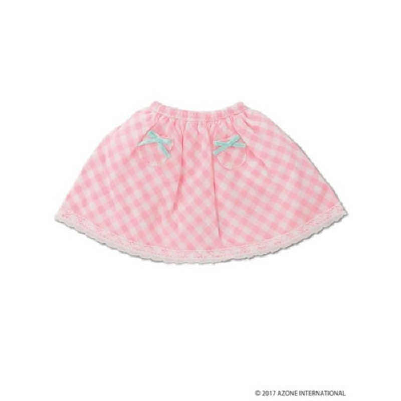 Azone KPT021-PNK Mushroom Planet ‘Little Pocket Skirt’ Pink Check