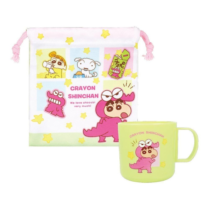 T’s Factory Crayon Shin-chan Plastic Cup And Drawstring Bag Set Chocobi