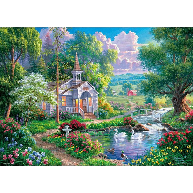 Beverly 66-159 Jigsaw Puzzle Abraham Hunter Glistening Waterside Church (600 Pieces)