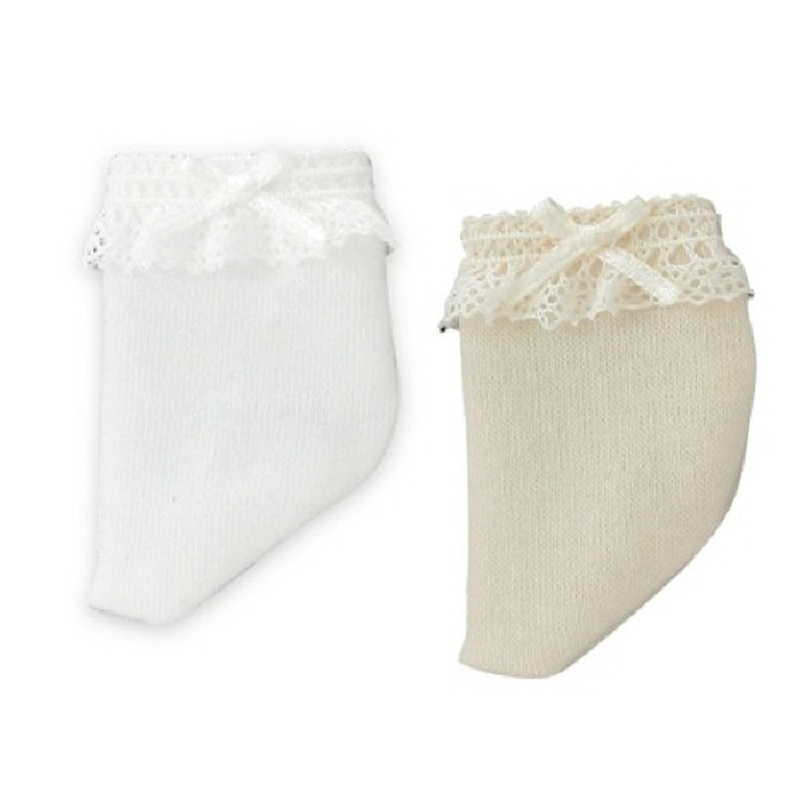 Azone KPT009-AST Mushroom Planet ‘Lace & Ribbon Socks Set’ White/Beige
