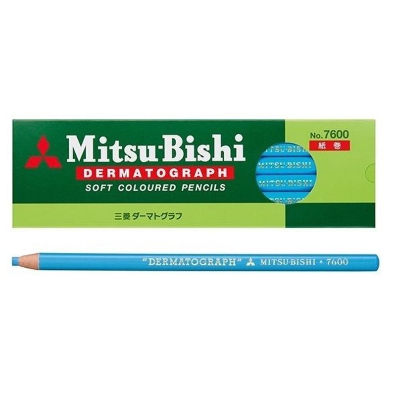 Mitsubishi Pencil Dermatograph Soft Colored Pencil 7600 Light blue (1 Dozen)