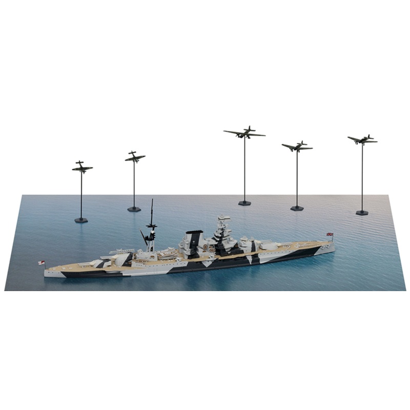 Pit-Road SPS Series 1/700 Mediterranean and Middle East Theatre of WWII English Royal Navy HMS Barham vs German Luftwaffe Plastic Model