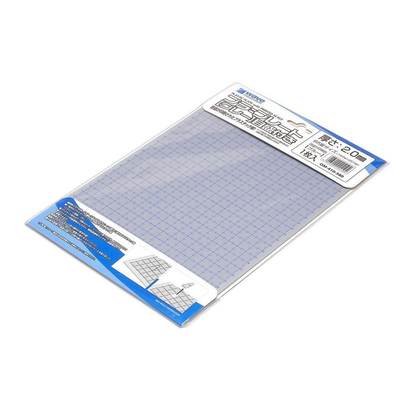 Wave OM-410 Plastic Plate (Gray) With Scale Thickness 2.0mm Scale Printing: Blue