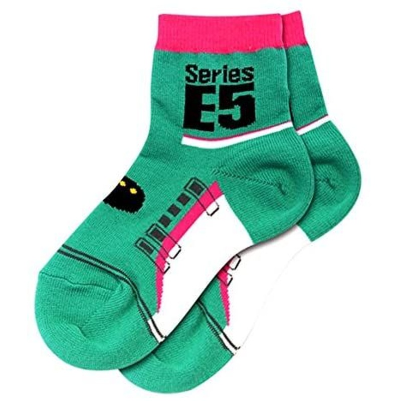 Railway Socks for Kids (Tetsushita Long) Series E5 Hayabusa (Size 15-21cm)