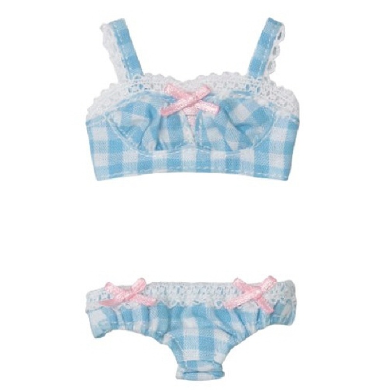 Azone KPT011-SAX Mushroom Planet ‘Gingham Bra & Panties Set’ Soda