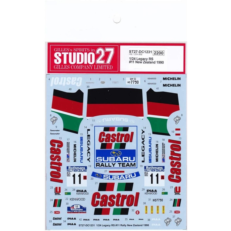 Studio27 1/24 Subaru Legacy RS No.11 New Zealand 1990 Decal