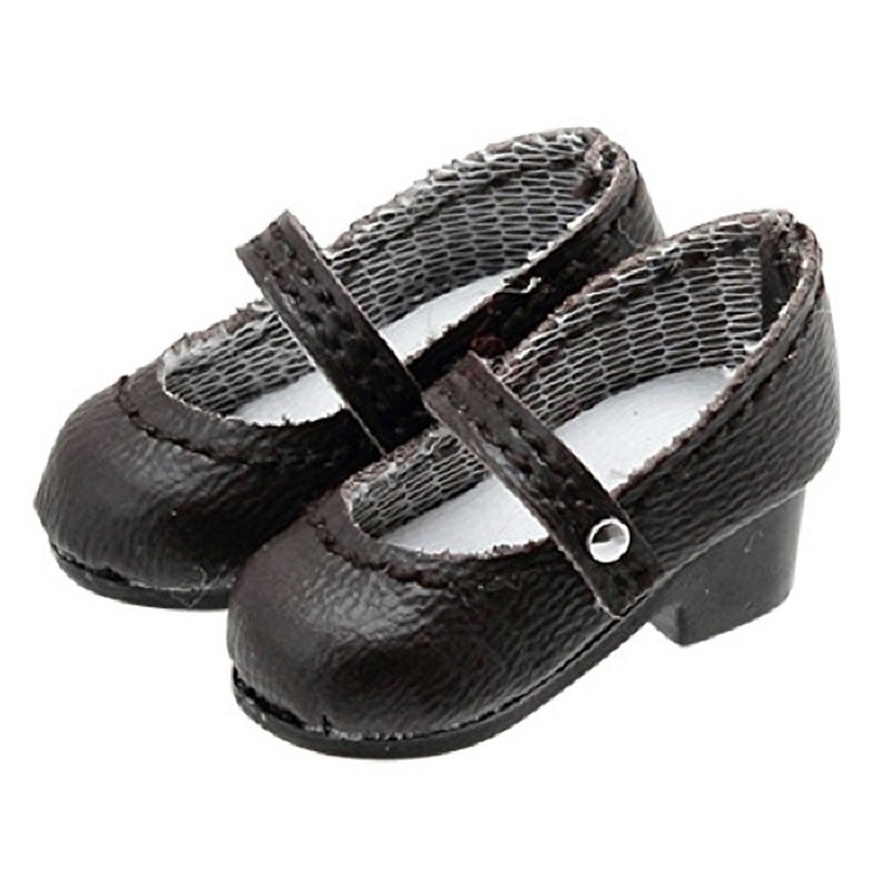 Azone AKT083-BRN Round Toe Strap Shoes Dark Brown