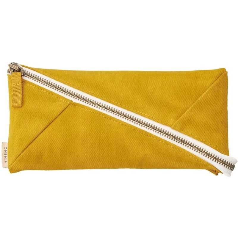 LIHIT LAB. HINEMO Wide Open Pen Pouch L (Yellow)