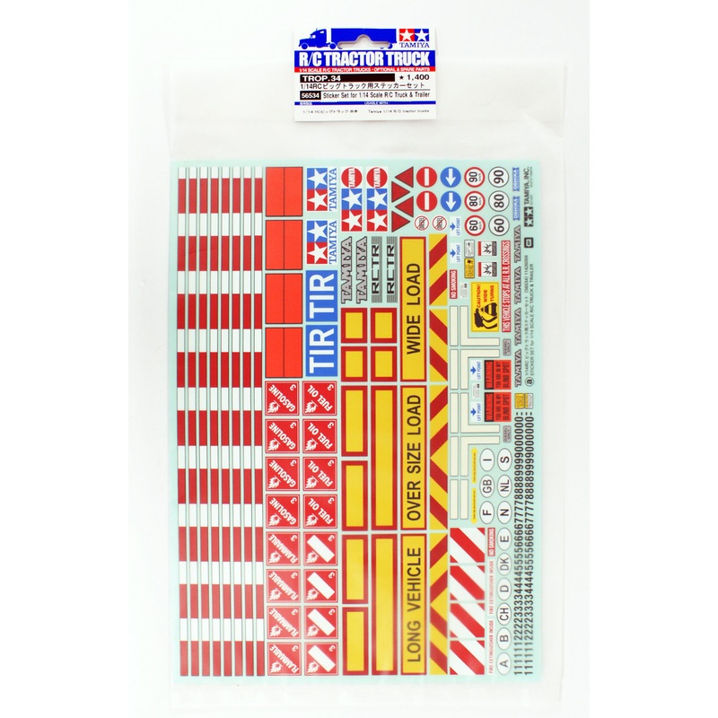 Tamiya 56534 (TROP34) RC Sticker Set for 1/14 Scale RC Truck & Trailer