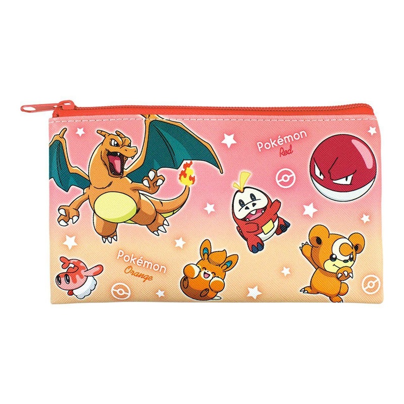 T’s Factory Pokemon Flat Multi Pouch Gradation Red And Orange