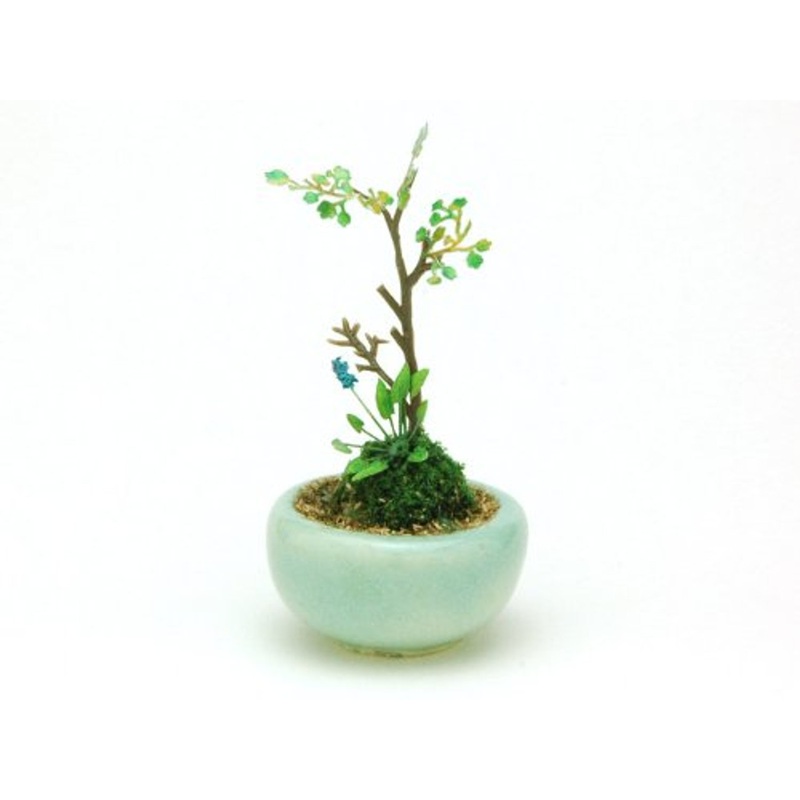 Platz BONN05 The Bonsai Marubachi Planting Light Blue 1/12 Scale Finished Model