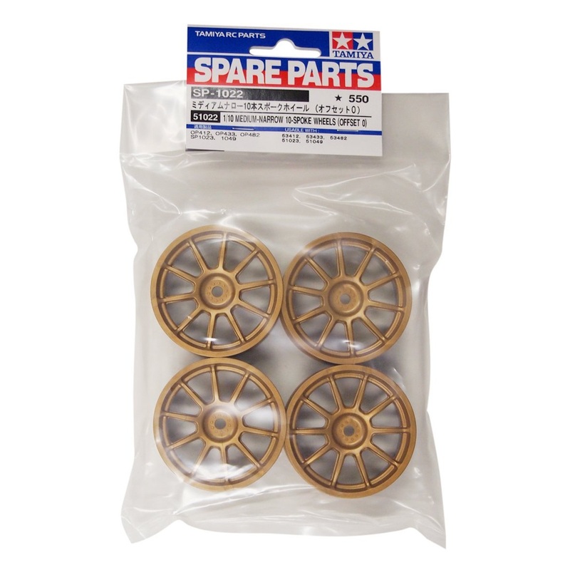 Tamiya 51022 (SP1022) 1/10 Medium-Narrow 10-Spoke Wheels (Offset 0)
