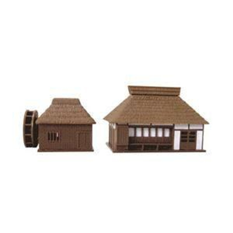 Tsugawa Yokou 13436 Farmhouse and Watermill (Unassembled Kit) (N scale)