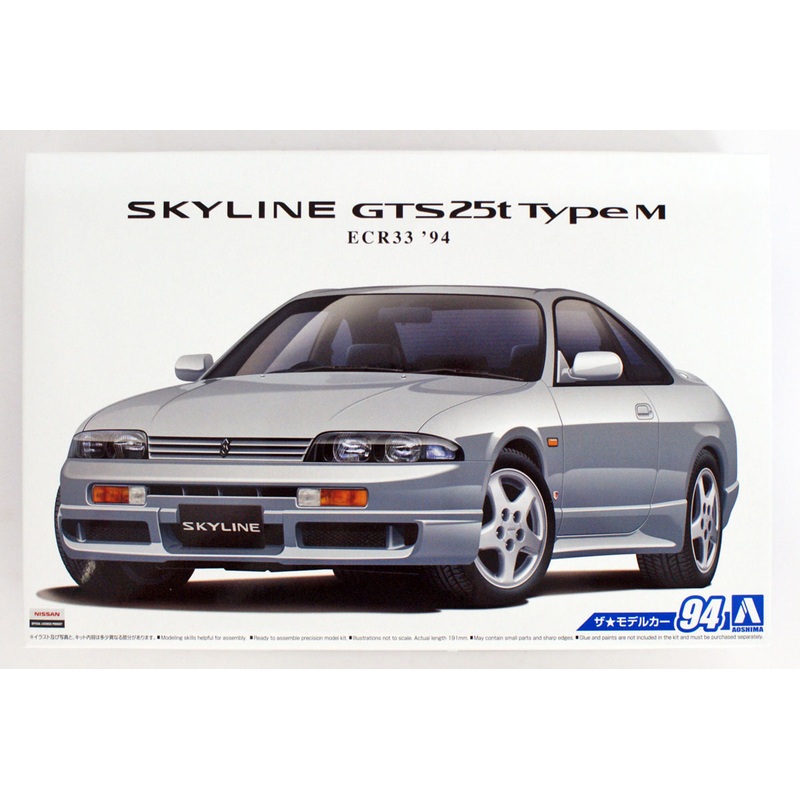 Aoshima 56547 The Model Car 94 NISSAN ECR33 Skyline GTS25t Type M ’94 1/24 Scale