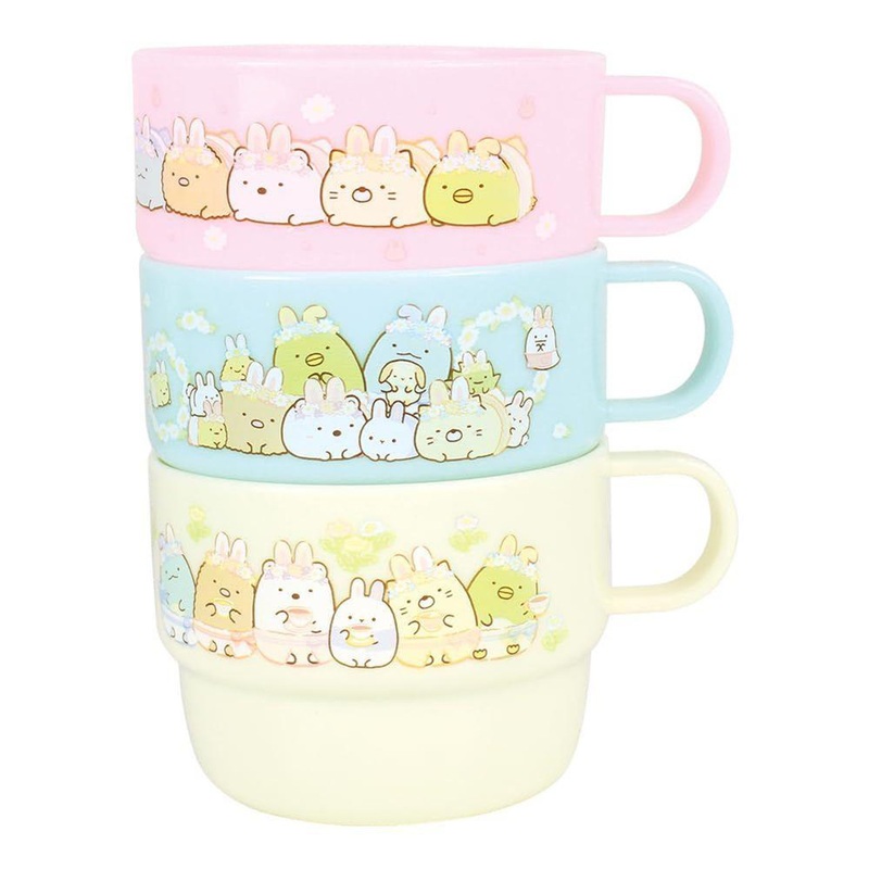 T’s Factory Sumikko Gurashi Plastic Cup 3 Piece Set Mysterious Rabbit Garden