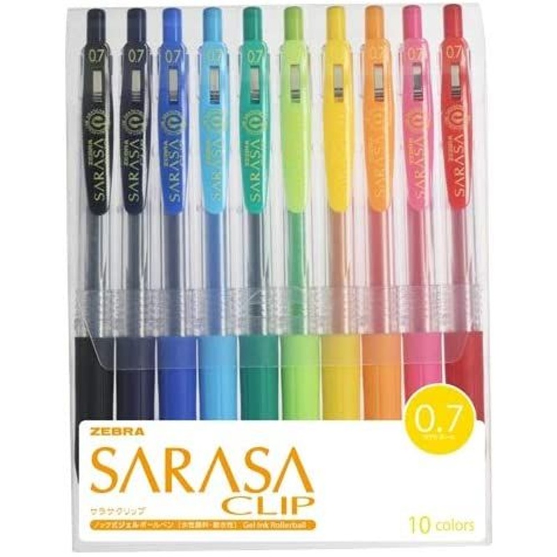 Zebra Sarasa Clip Ballpoint Pen 0.7mm 10 Color Set