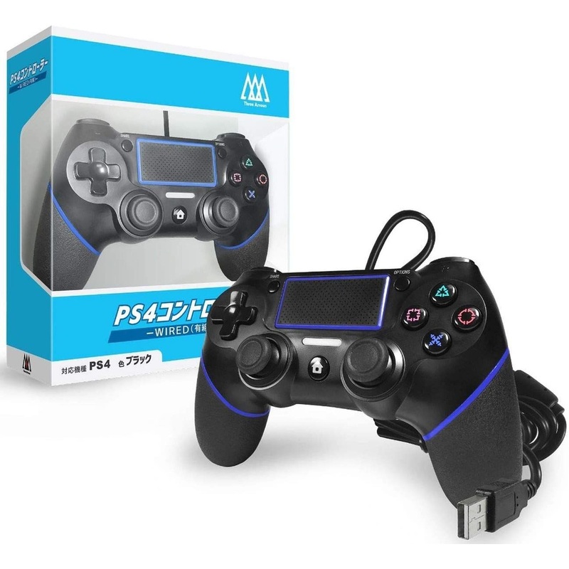 Three Arrow PS4 Wired Controller Black