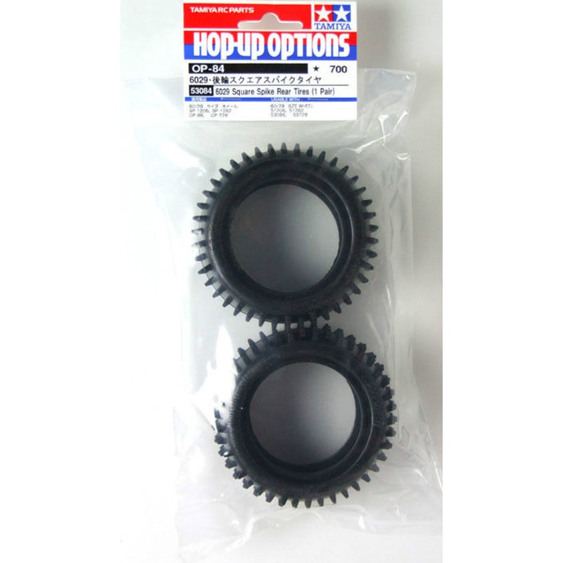 Tamiya 53084 (OP084) 6029 Square Spike Rear Tires (1Pair)