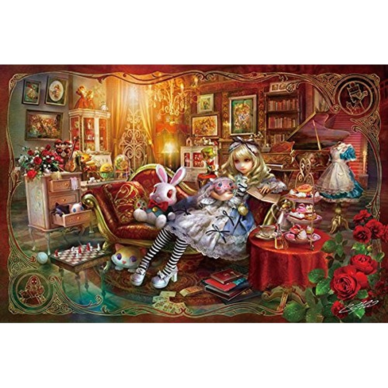 APPLEONE Jigsaw Puzzle 1000-827 SHU Alice in Wonderland Library (1000 Pieces)