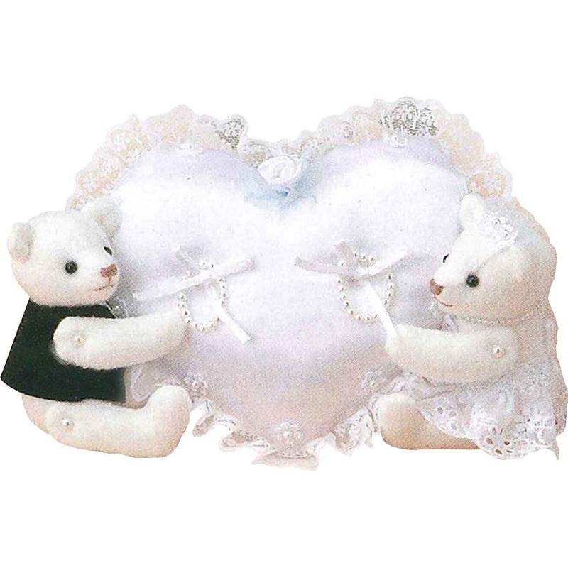 Hamanaka H431-084 Wedding Kit Ring Pillow Wedding Bears