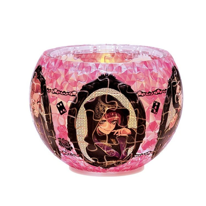 Yanoman 2201-47 3D LED Lamp Shade Puzzle Disney Glass Mosaic Twisted-Wonderland Heartslabyul (80 Pieces)