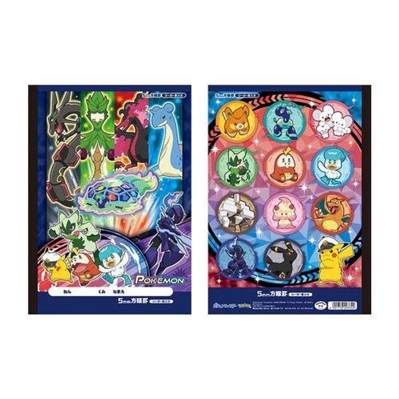 Pokemon Center 5mm Graph Paper Notebook Six Heroes Series