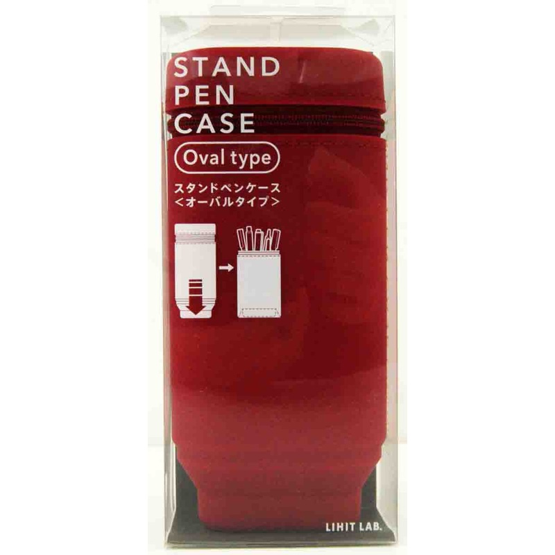 LIHIT LAB. Smart Fit Actact Stand Pen Case Oval Type (Red)