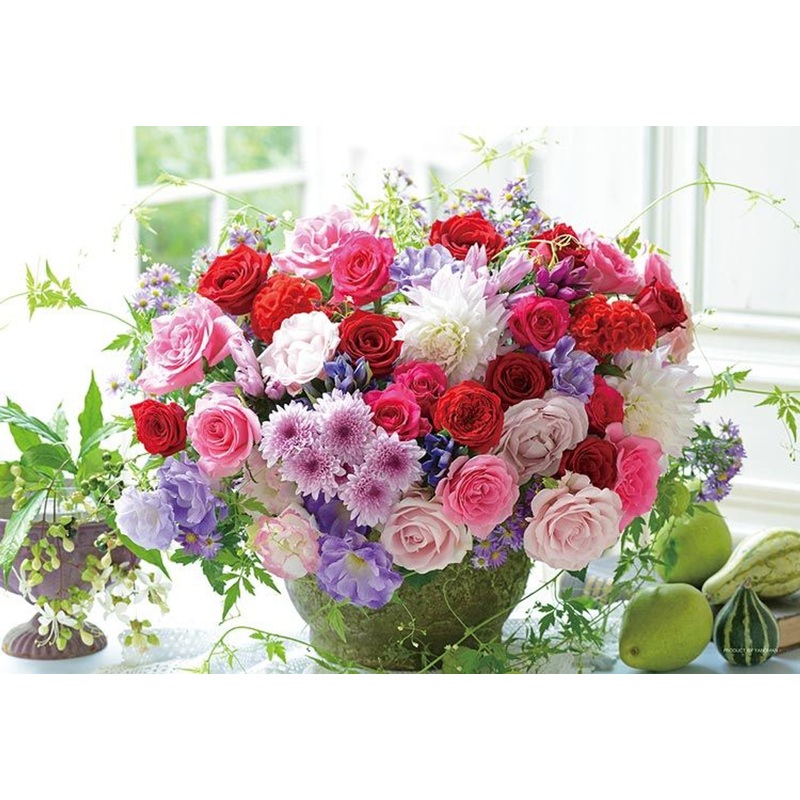 Yanoman 35-28 Jigsaw Puzzle Colorful Flower Bouquet (500 S-Pieces)