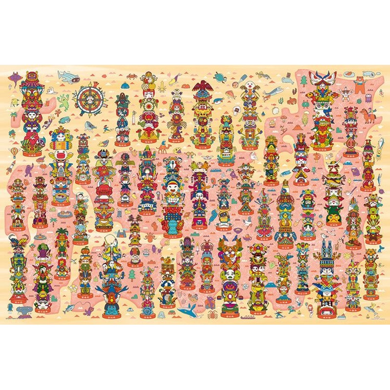 Yanoman 10-1393 Jigsaw Puzzle Totem Poles Around Japan (1000 Pieces)