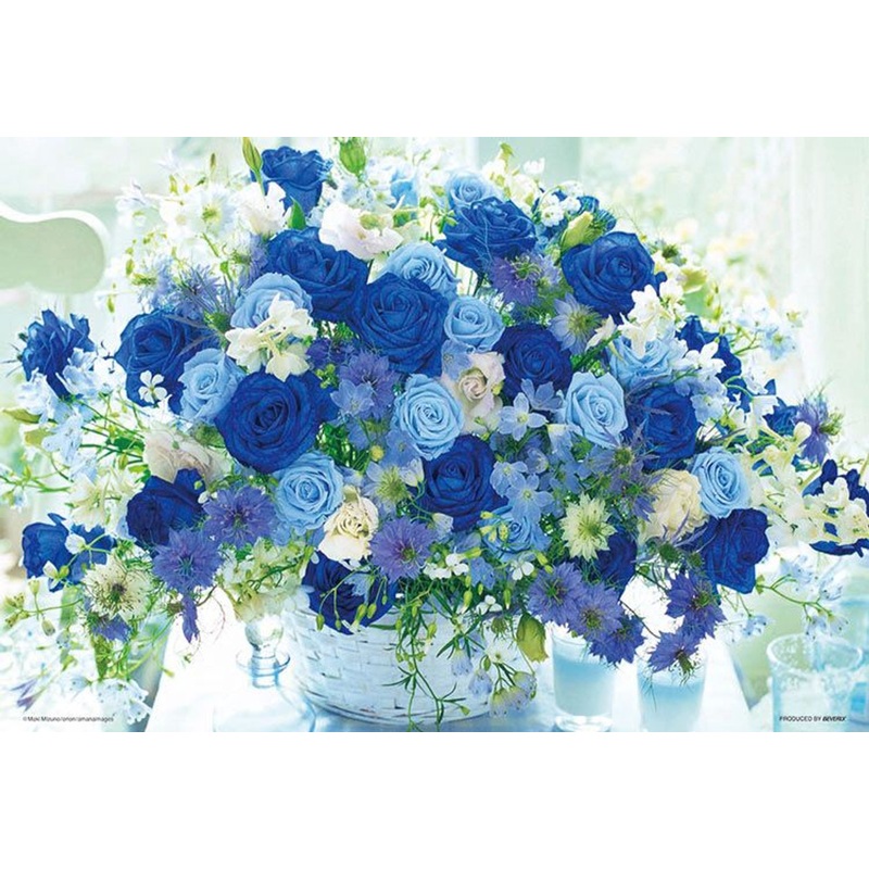 Beverly M81-621 Jigsaw Puzzle Flower Bouquet of Blue Roses (1000 S-Pieces)