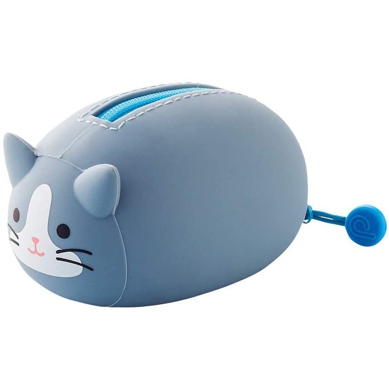 LIHIT LAB. SMART FIT PuniLabo Nekorobi Pouch (Gray Cat)