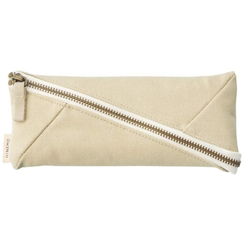 LIHIT LAB. HINEMO Wide Open Pen Pouch (Beige)